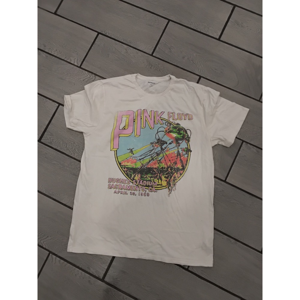 Old Navy Pink Floyd Hughes Stadium Sacramento CA April 30 1980 White XL Tall - Picture 2 of 4